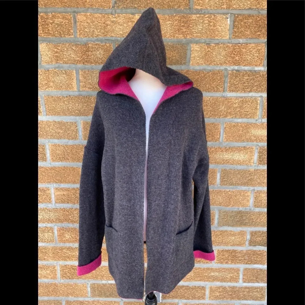 Chiaramente Open Front Hooded Cardigan Large - Picture 2 of 15